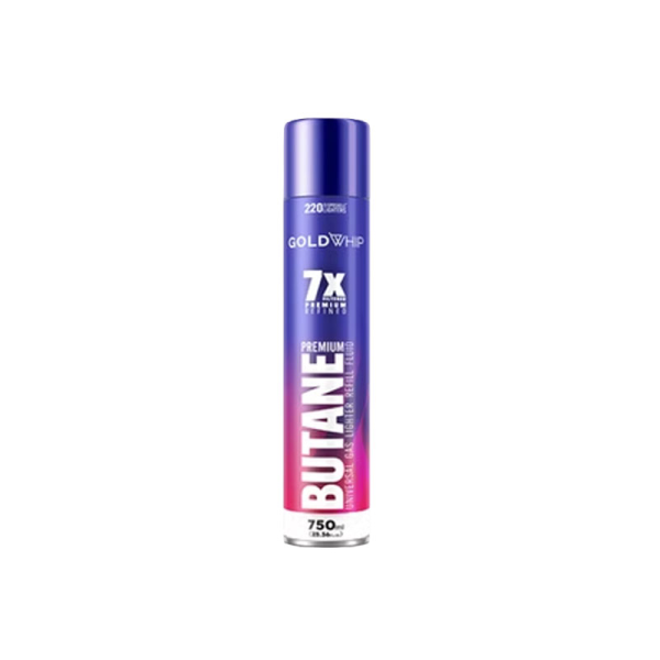 GOLD WHIP 7X  Filtered Premium Butane - 750mL / 25.36 FL OZ